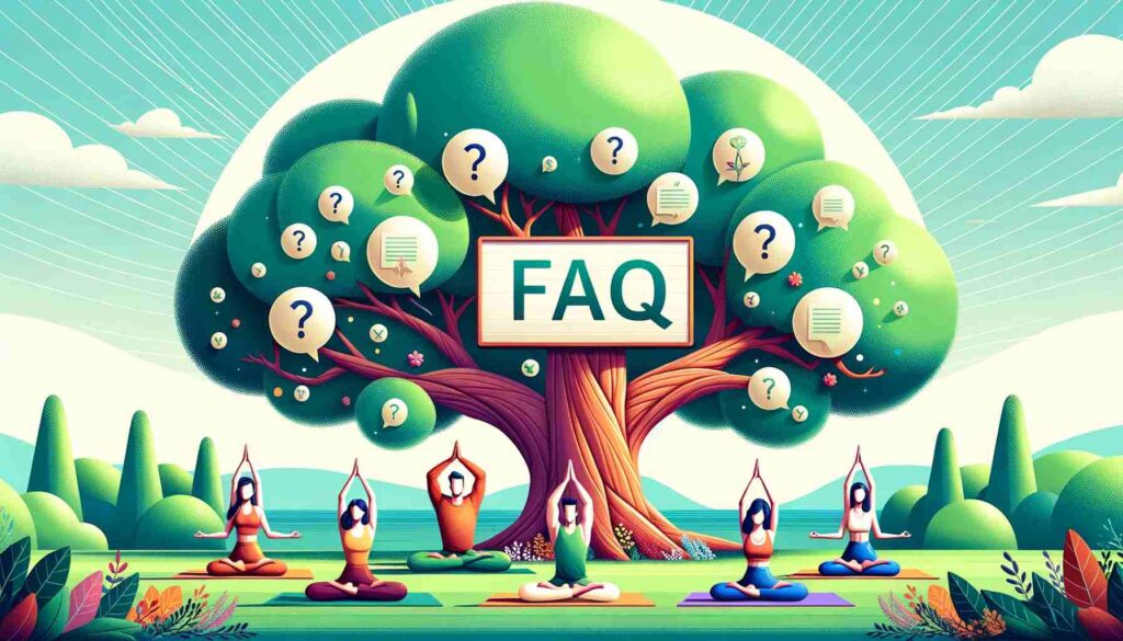 Arbre qui représente les questions fréquentes qu'on peut se poser sur le yoga